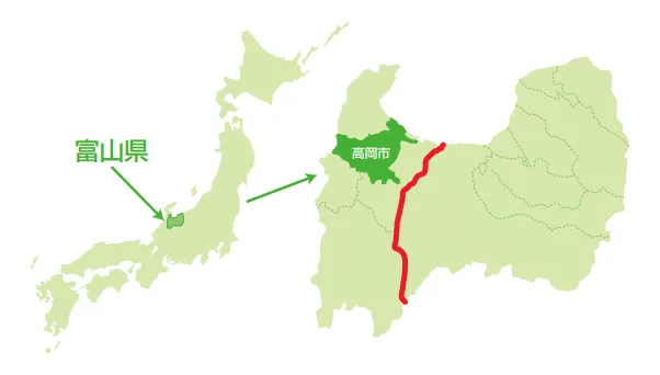 富山県高岡市マップ